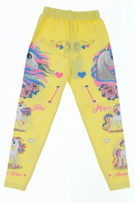 Лосини для дівчинки трикотажні з конем жовті