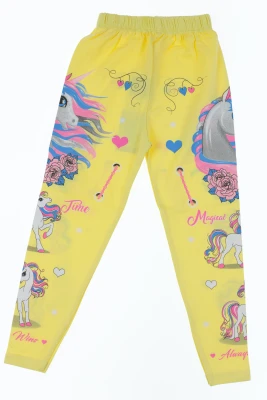 Лосини для дівчинки трикотажні з конем жовті