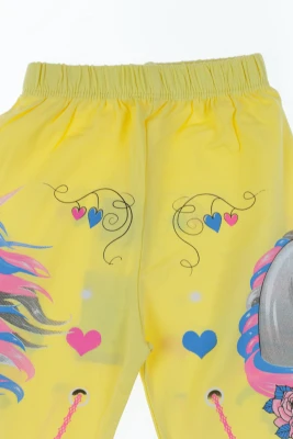 Лосини для дівчинки трикотажні з конем жовті