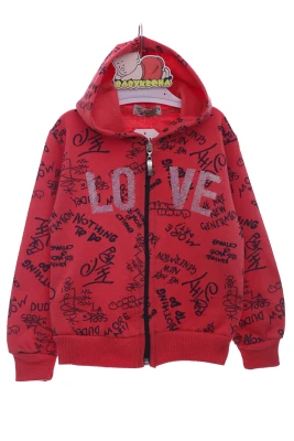 Кофта на флісі для дівчинки Love коралова