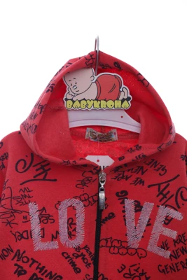 Кофта на флісі для дівчинки Love коралова