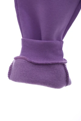 Штани на флісі для дівчинки Meow фіолетові