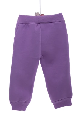 Штани на флісі для дівчинки Meow фіолетові