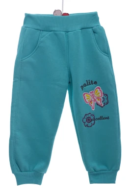 Штани на флісі для дівчинки з метеликом