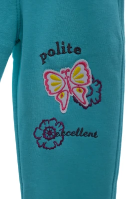 Штани на флісі для дівчинки з метеликом