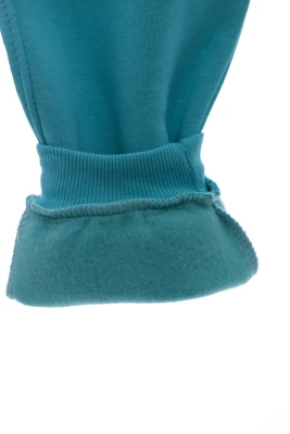 Штани на флісі для дівчинки з кішечкою м'ятні