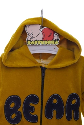 Людина для хлопчика на змійці велюр Мишко гірчичний