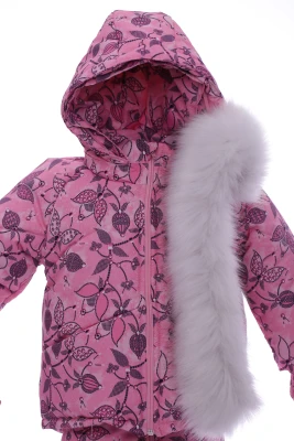 Комбінезон для дівчинки на холлофайбері Babykroha з квіткою Бебік рожевий