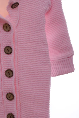 Чоловічок в'язка для дівчинки на хутрі Модники рожевий