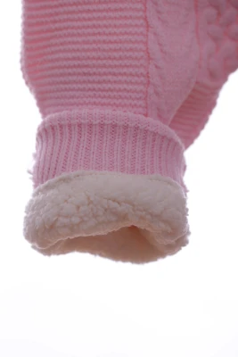 Чоловічок в'язка для дівчинки на хутрі Модники рожевий