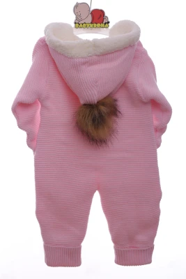 Чоловічок в'язка для дівчинки на хутрі Модники рожевий