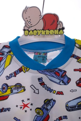 Піжама для хлопчика трикотажна з Машинами бірюзова Cit Cit Kids