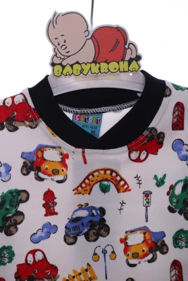 Піжама для хлопчика трикотажна Автотранспорт темно-синя Cit Cit Kids