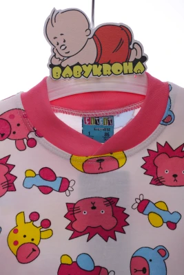 Піжама для дівчинки трикотажна з Тваринами рожева Cit Cit Kids