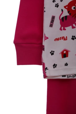 Піжама для дівчинки трикотажна з Котятами малинова Cit Cit Kids