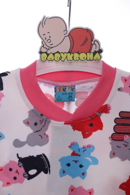 Піжама для дівчинки трикотажна з кішками рожева Cit Cit Kids