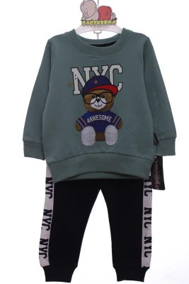 Костюм для хлопчика двонитка "NYC" оливковий