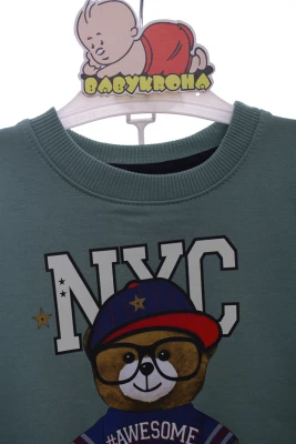 Костюм для хлопчика двонитка "NYC" оливковий