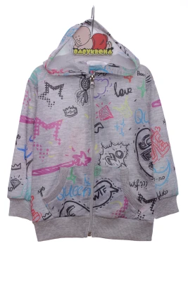 Кофта для дівчинки двонитка з написами сіра Cit Cit Kids