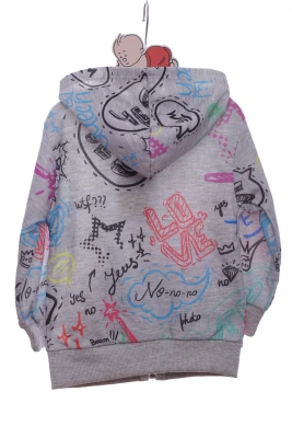 Кофта для дівчинки двонитка з написами сіра Cit Cit Kids