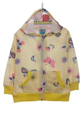 Кофта для дівчинки двонитка з Метеликами жовта Cit Cit Kids