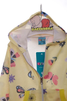 Кофта для дівчинки двонитка з Метеликами жовта Cit Cit Kids