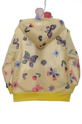 Кофта для дівчинки двонитка з Метеликами жовта Cit Cit Kids