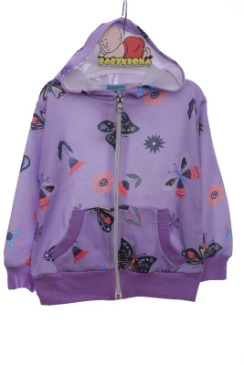 Кофта для дівчинки двонитка з Метеликами фіолетова