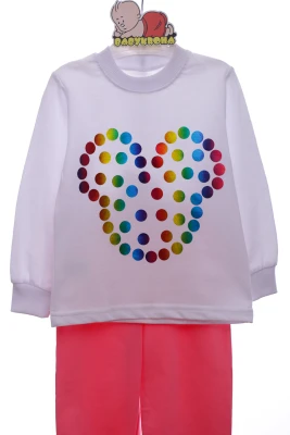 Костюм для дівчинки трійка трикотажний "Горошок" рожевий