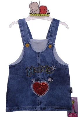 Джинсовий сарафан з Серцем синій Akira