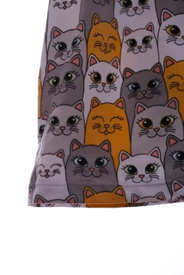 Платье трикотажное для девочки Ferix с Кошечками серое