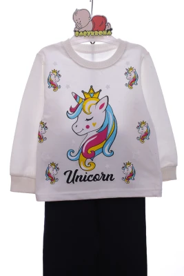 Костюм трійка для дівчинки двонитка Nazmix з Єнанорожкою теракотовий