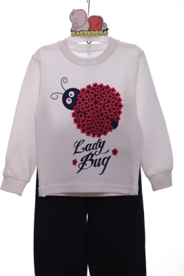 Костюм трійка для дівчинки двонитка Nazmix Сонечко червоний