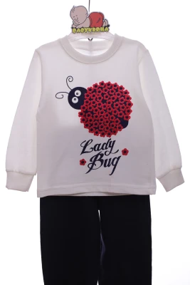 Костюм трійка для дівчинки двонитка Nazmix Сонечко малиновий