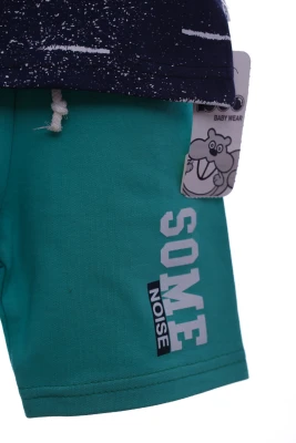 Шорти з футболкою для хлопчика трикотажні Beboo "Літо" темно сині