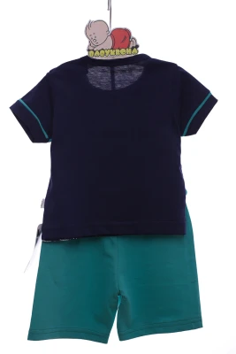 Шорти з футболкою для хлопчика трикотажні Beboo "Літо" темно сині