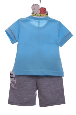 Шорти з футболкою для хлопчика трикотажні Beboo "Літо" бірюзові