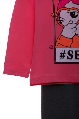 Велосипедки з водолазкою для дівчинки трикотажні Citcit "Селфі" рожеві