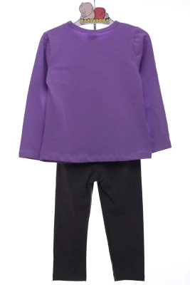 Велосипедки з водолазкою для дівчинки трикотажні Citcit "Селфі" фіолетові