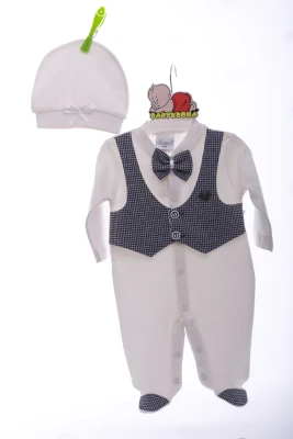 Чоловічок з шапкою для хлопчика трикотажний Модний сірий