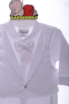 Чоловічок з шапкою для хлопчика трикотажний Ошатний білий