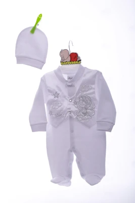 Людина з шапкою для хлопчика трикотажний Ангелочок білий