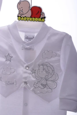 Людина з шапкою для хлопчика трикотажний Ангелочок білий