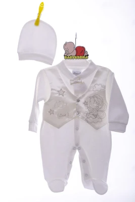 Чоловічок з шапкою для хлопчика трикотажний Ангелочок бежевий