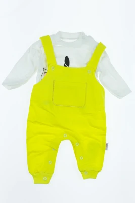 Водолазка із напівкомбінезоном для дівчинки інтерлок "Horse" жовтий