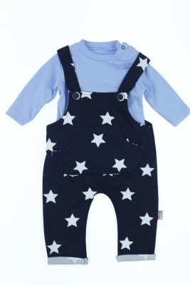 Водолазка з напівкомбінезоном для хлопчика інтерлок "Star" блакитний