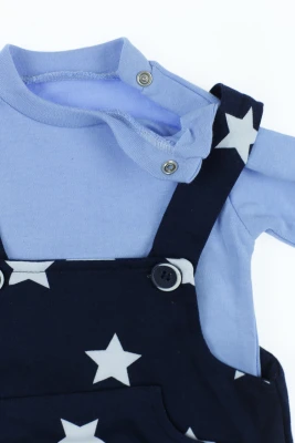 Водолазка з напівкомбінезоном для хлопчика інтерлок "Star" блакитний