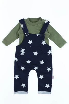 Водолазка з напівкомбінезоном для хлопчика інтерлок "Star" зелений
