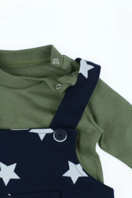 Водолазка з напівкомбінезоном для хлопчика інтерлок "Star" зелений