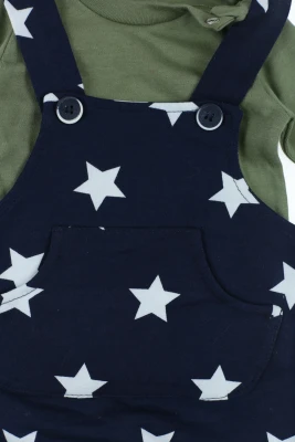 Водолазка з напівкомбінезоном для хлопчика інтерлок "Star" зелений